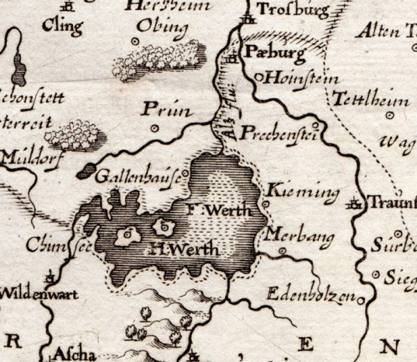 Historische Karte (1640) Bavaria Ducatus Detail 1