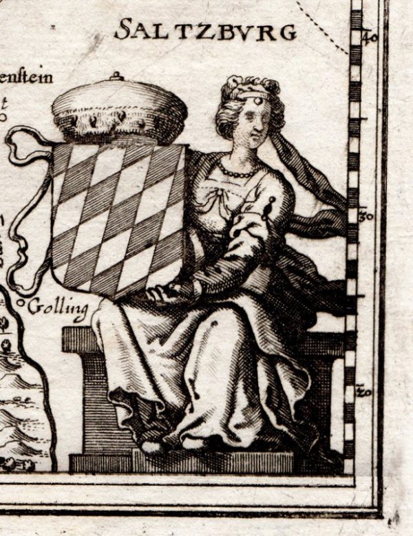 Historische Karte (1640) Bavaria Ducatus Detail 2