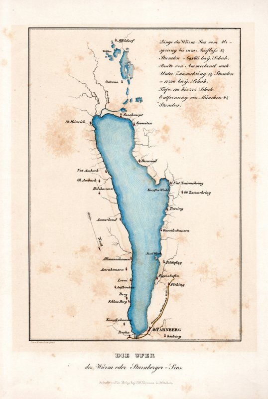 Historische Karte Starnberger See (1830)