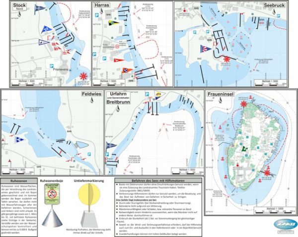 Nautische Seekarte Chiemsee 1:40.000 Hafenpläne