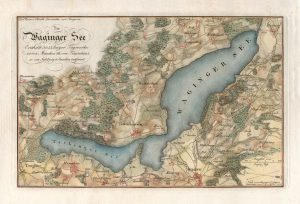 Historische Karte von Waginger See und Tachinger See von 1809,  (Adrian von Riedl) (Kopie)